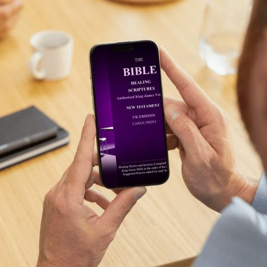 The Bible Healing Scriptures New Testament KJV UK Edition (Kindle eBook) - Large Print