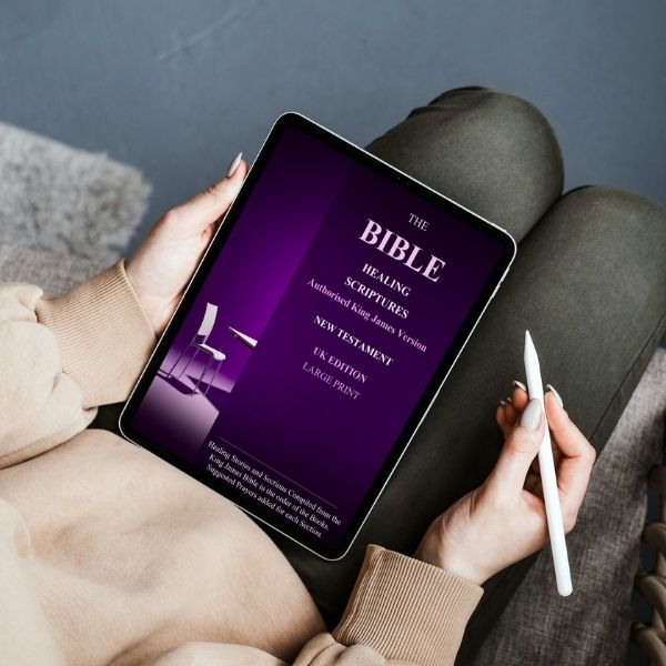 The Bible Healing Scriptures New Testament KJV UK Edition (Kindle eBook) - Large Print